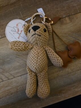 Plush Teddy Bear Bag Charm 🧸🤎✨